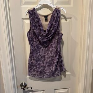 Ann Taylor Purple Floral Blouse